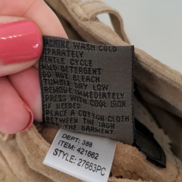 BRANDON Thomas Suede Leather Tan High Waisted Pants 8 - Picture 5 of 7